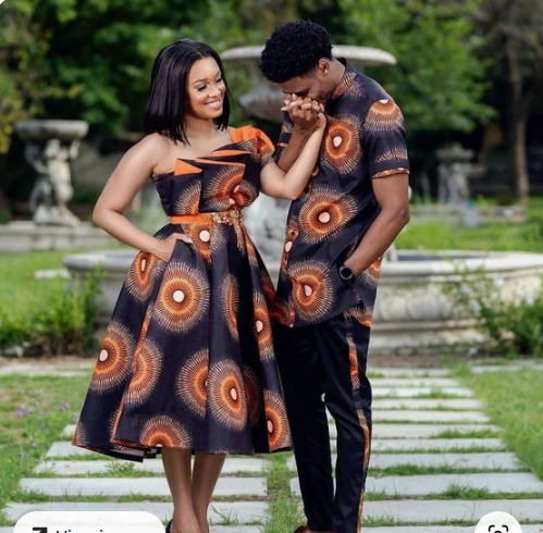 Bold and trendy Kitenge couple wear
Kitenge couple fashion ideas
African couple clothing for date night