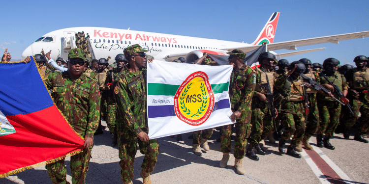 Kenyan Police officers fighting in the war in Haiti